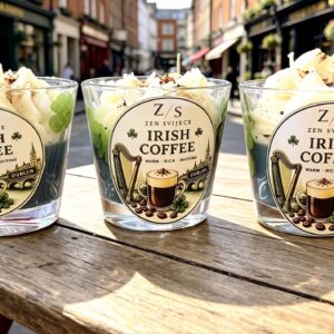 Irish Coffee mirisna svijeća od sojinog voska s mirisom kave i irskog viskija, ručni rad Zen svijeće